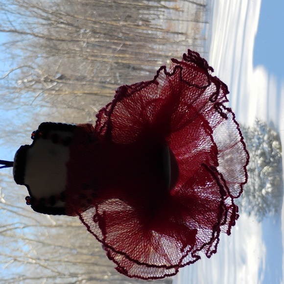 βοΈ VINTAGE MANNEQUIN GREY & RED TOTE OOAK CLOTH SHOULDER BAG - Picture 9 of 16